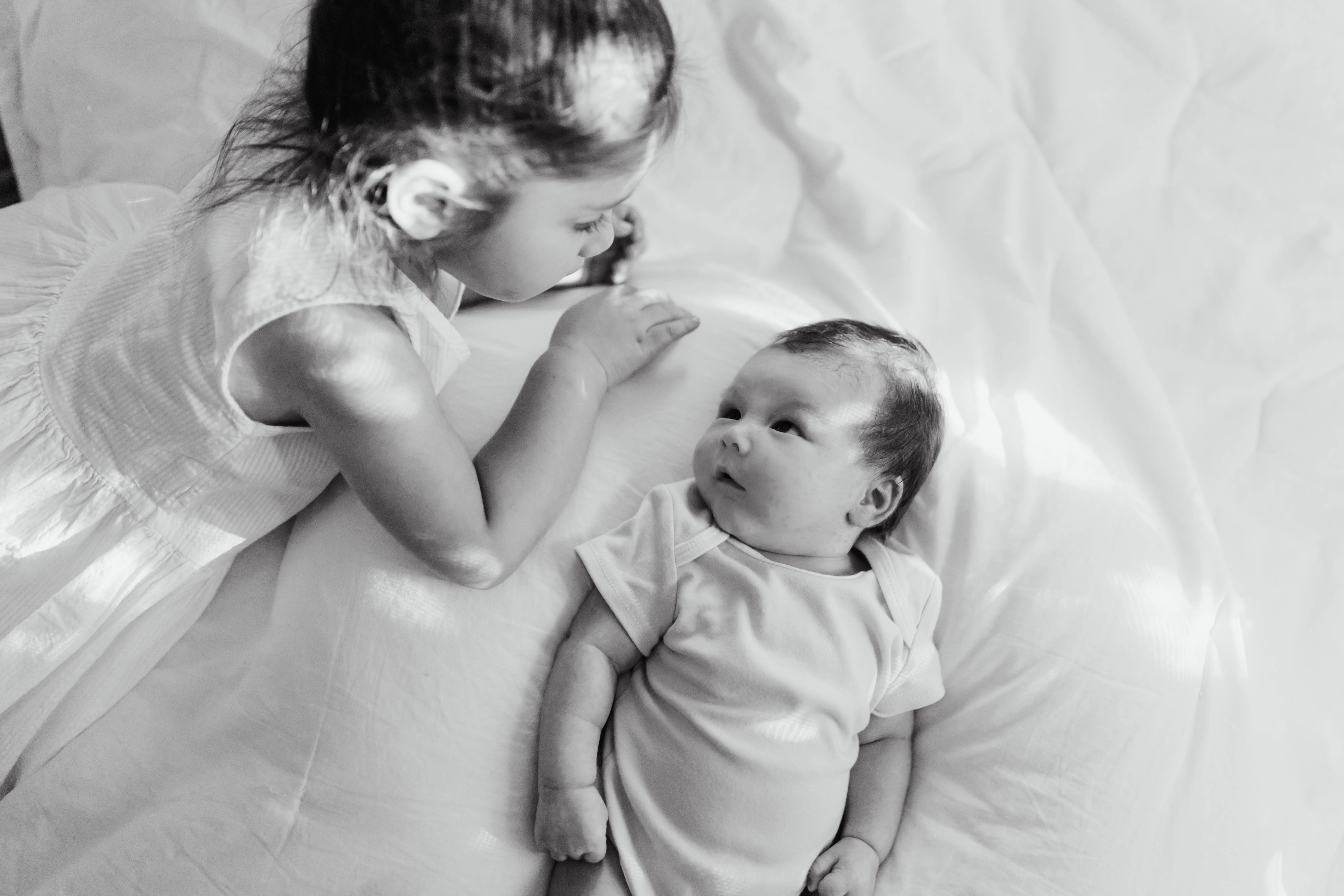 Light-Filled Chicago Newborn Photography brother and sister
